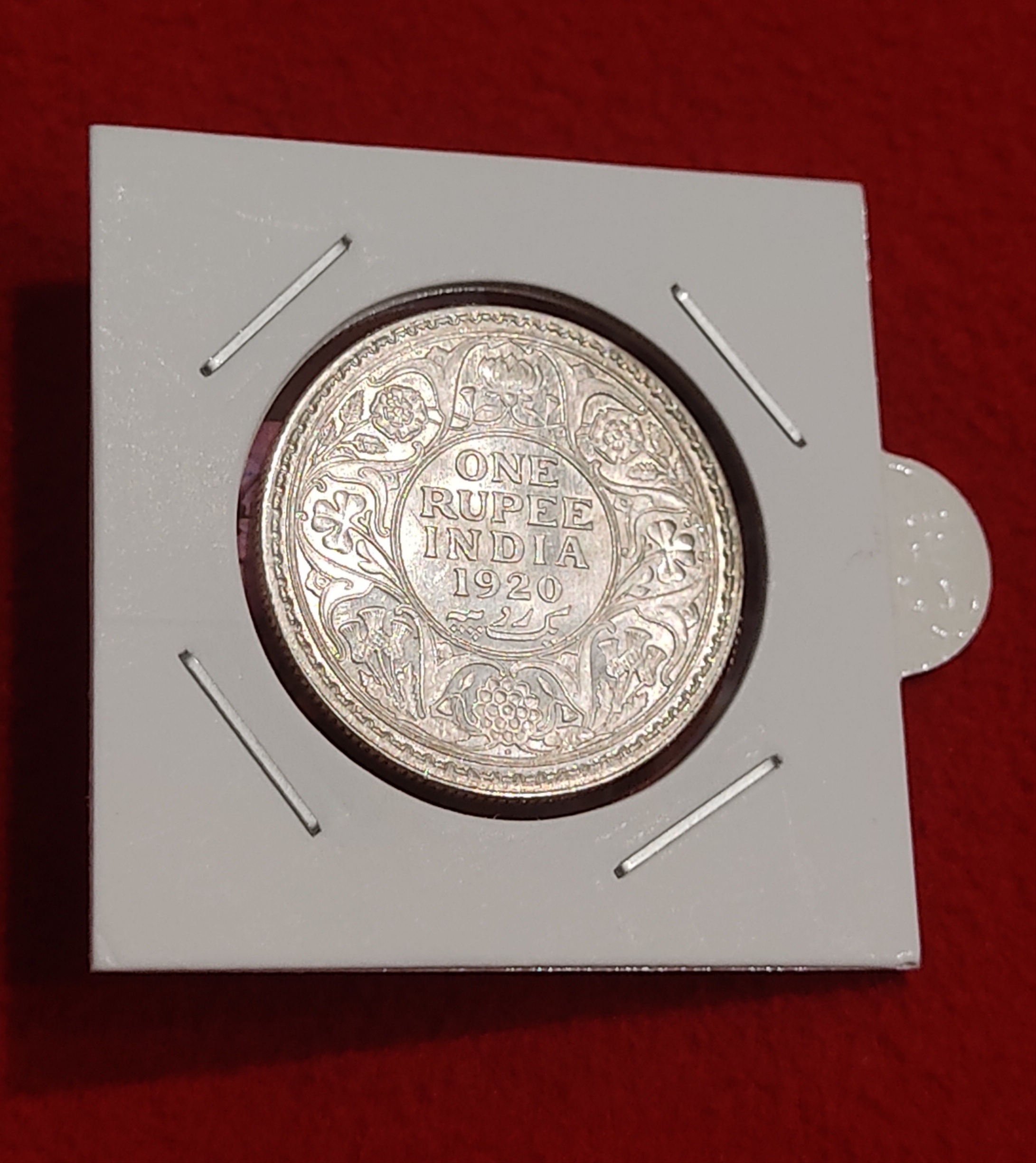 One Rupee Coin George V Year 1920 Bombay Mint GEM UNC Condition