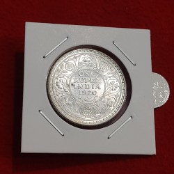 One Rupee Silver Coin George V Year 1920 Calcutta Mint GEM UNC Condition