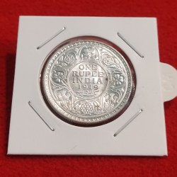 One Rupee Silver Coin George V Year 1919 Calcutta Mint GEM UNC Condition