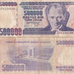 Turkey 500 000 Lira Rare Lowest Price Note