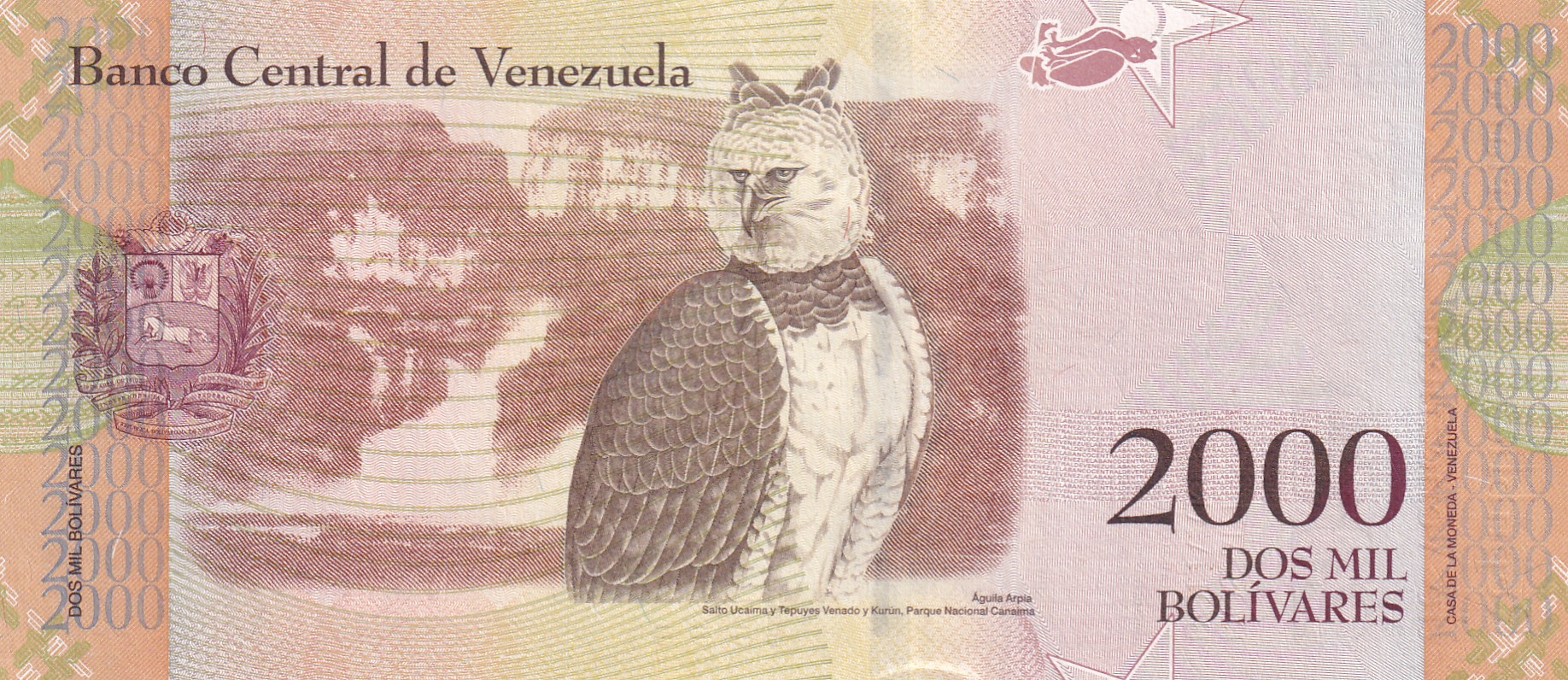 Venezuela 2000 Bolívares GEM UNC Rare Bank note