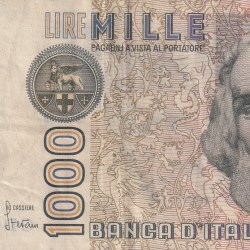 Italy 1000 Lire Lowest Price Note #B-2