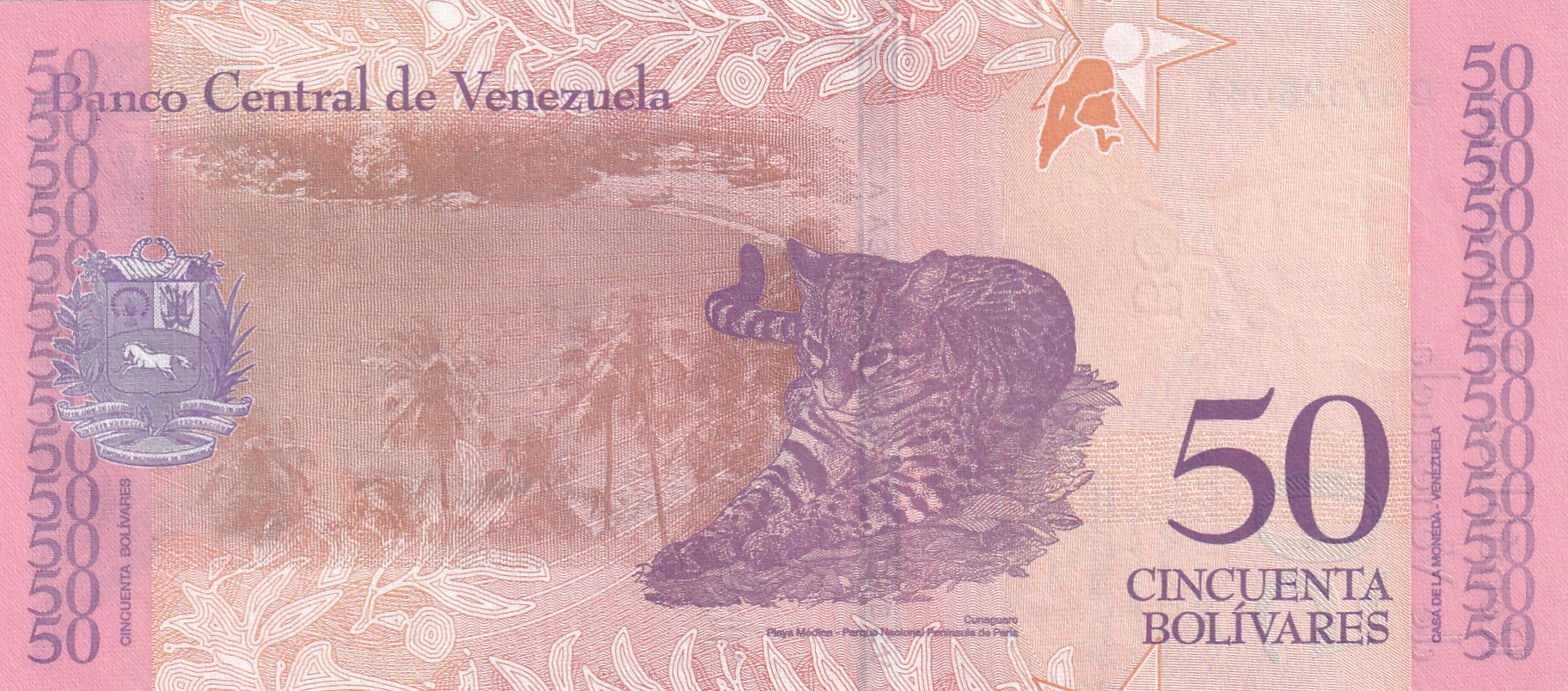 Venezuela 50 Bolívares GEM UNC Rare Bank note