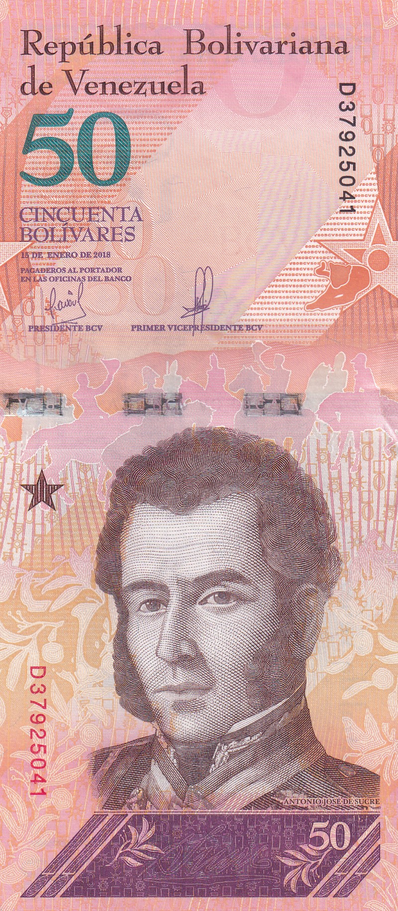 Venezuela 50 Bolívares GEM UNC Rare Bank note