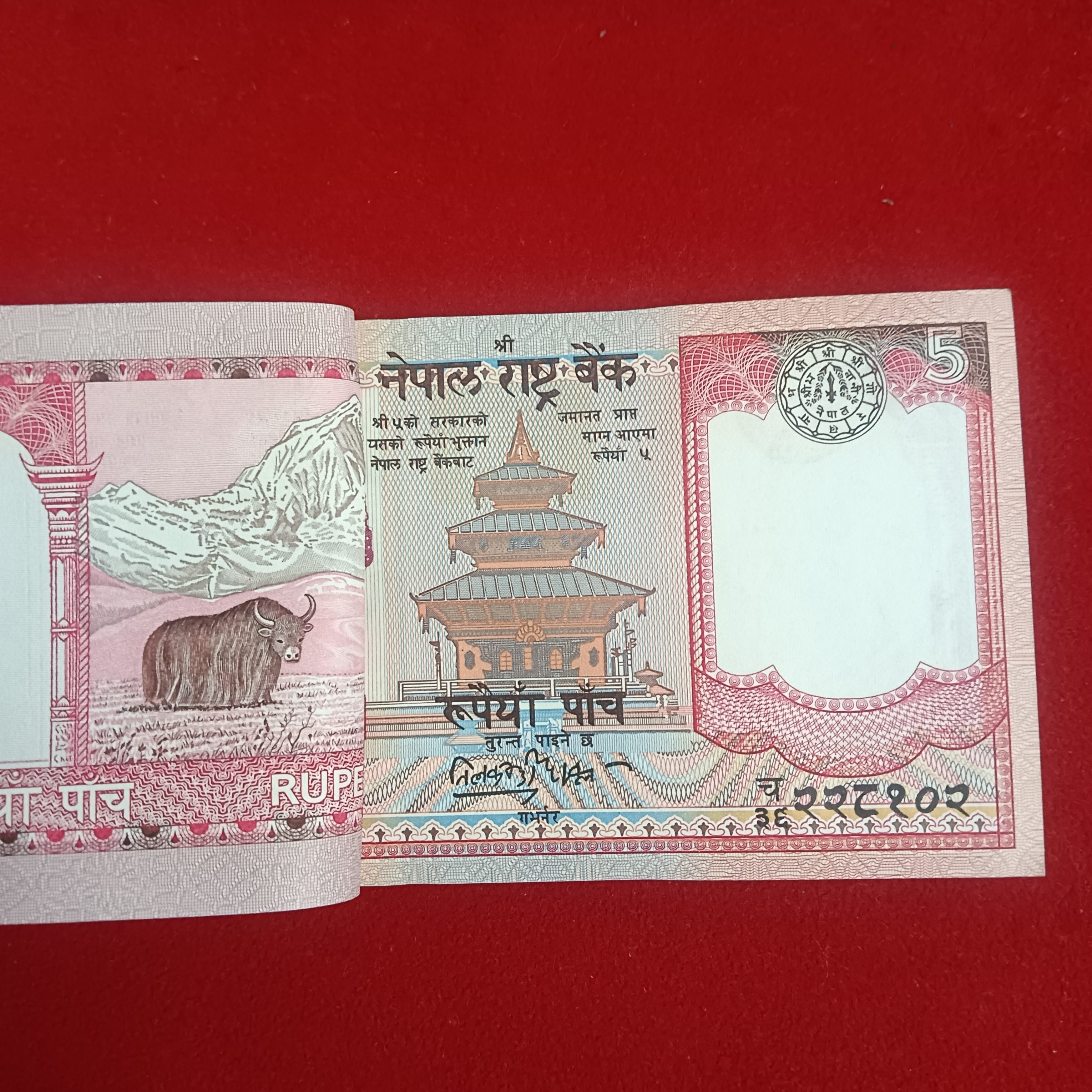 Five Rs Nepal King Ex Rare First Issue Full Serial Bundle