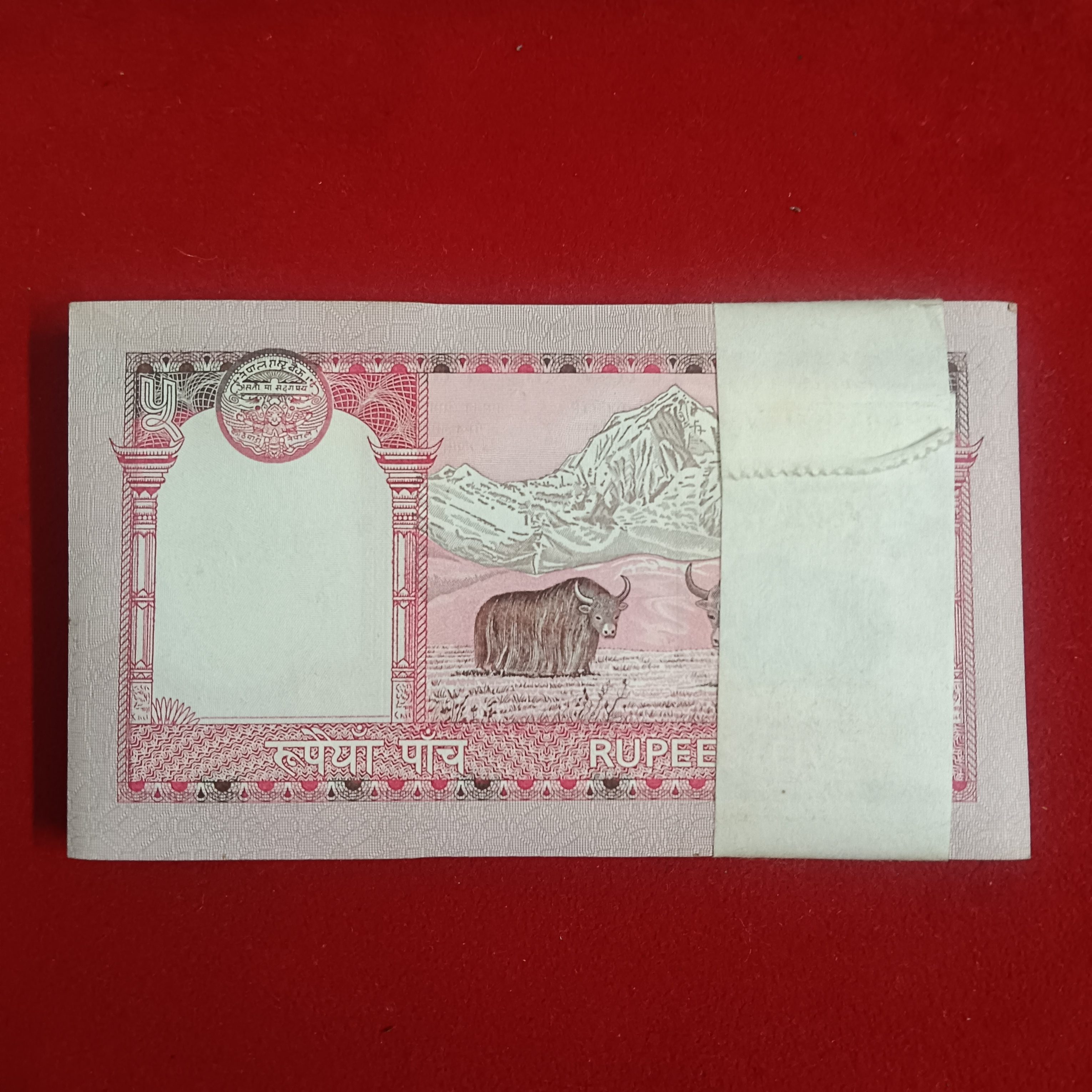 Five Rs Nepal King Ex Rare First Issue Full Serial Bundle