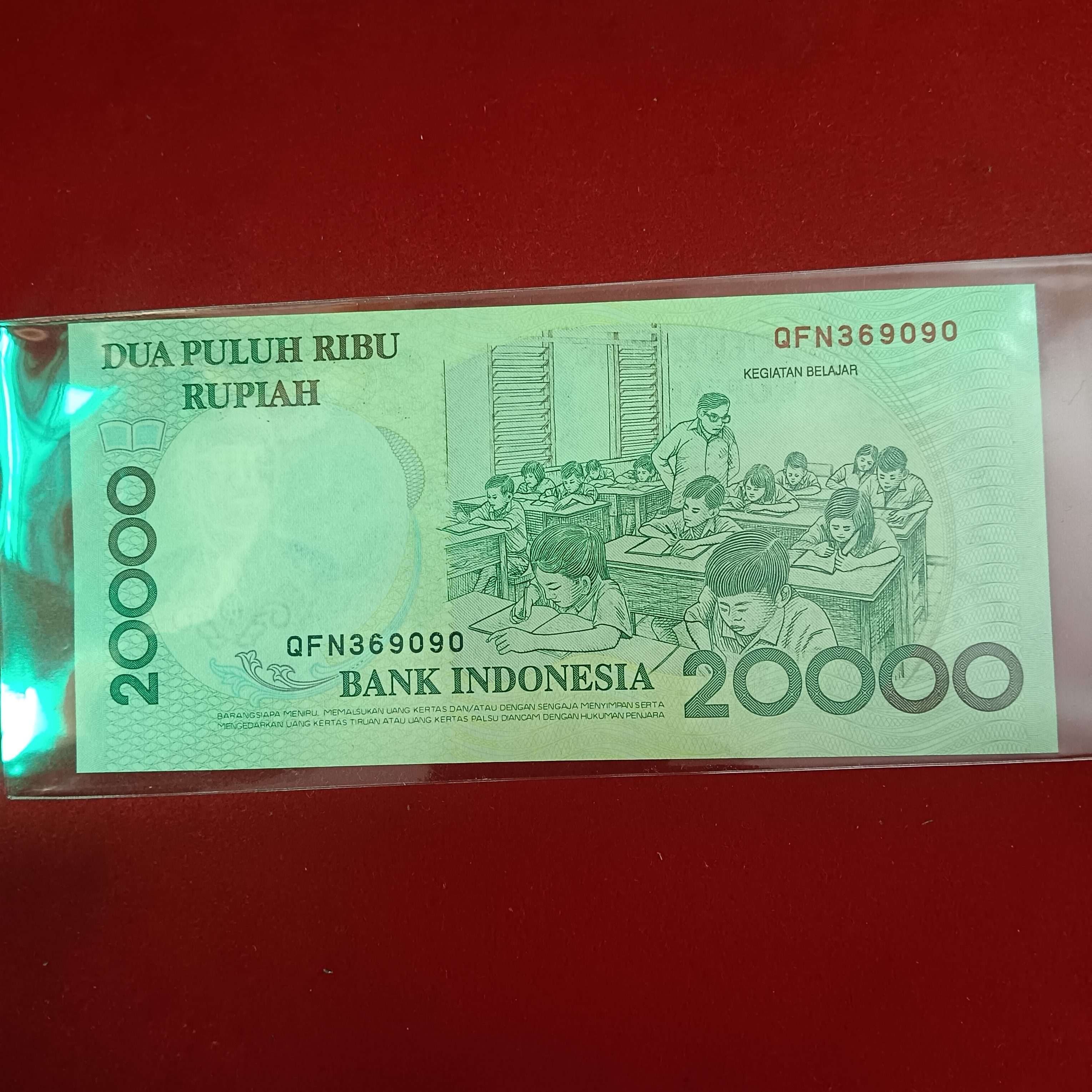 Rare Note 20000 Rupiah Ganesh Ji Green Old Issue Note Bank of Indonesia Gem Bunc Condition Note