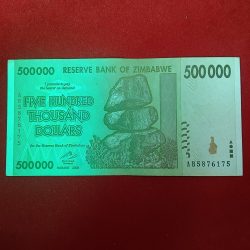 Five Hundred Thousand Dollars 500000 Good Condition Note Reserve Bank of Zimbabwe