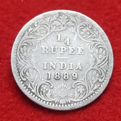 1/4 Rupee Victoria Empress 1889 Bombay Mint