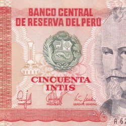 Peru 50 Intis GEM UNC Rare Bank note