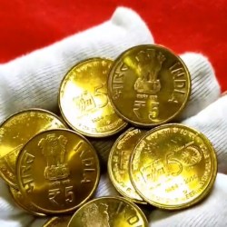 Five Rs Scare Coins BHEL 50 Years of Engineering Excellence 1964-2014 Hyderabad Mint Unc Condition Coins 100Pcs Given Pkt