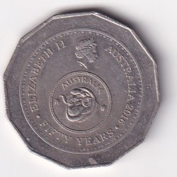 Australia 50 Cents - Elizabeth II 4th Portrait - 50th Anniversary of Decimal Rare Coin I-903