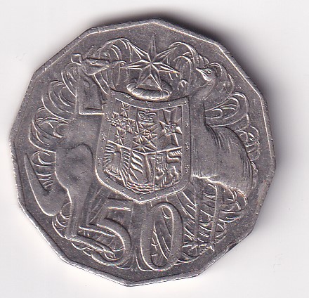 Australia 50 Cents - Elizabeth II 4th Portrait - 50th Anniversary of Decimal Rare Coin I-903