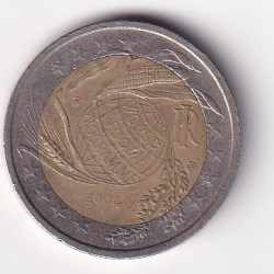 Italy 2 Euros World Food Progra Commemorative issue Rare Bimetallic Coin I-906
