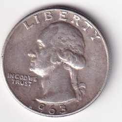 United States ¼ Dollar 1963 "Washington Silver Quarter"RARE Coin I-907