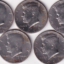 America ½ dollar Rare All Different Dates (5 Coins LOTT) # A-301