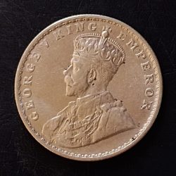 Silver British India King and emperor George v Denominaton 1₹ Year 1920 Excellent condition Same and similar piece available