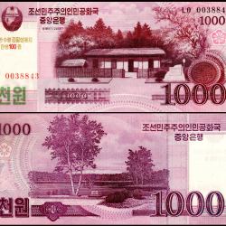 North Korea 1000 Won Travellers Cheque World Banknote Unc Unique and Rare