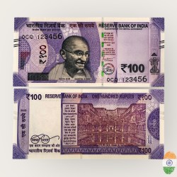 Rs 100 India Banknote Running Super Fancy Number 0 Prefix 123456 Gem Unc Unique and Rare