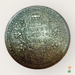 British India King George VI 1944 Half Rupee Lahore Mint Unique and Rare