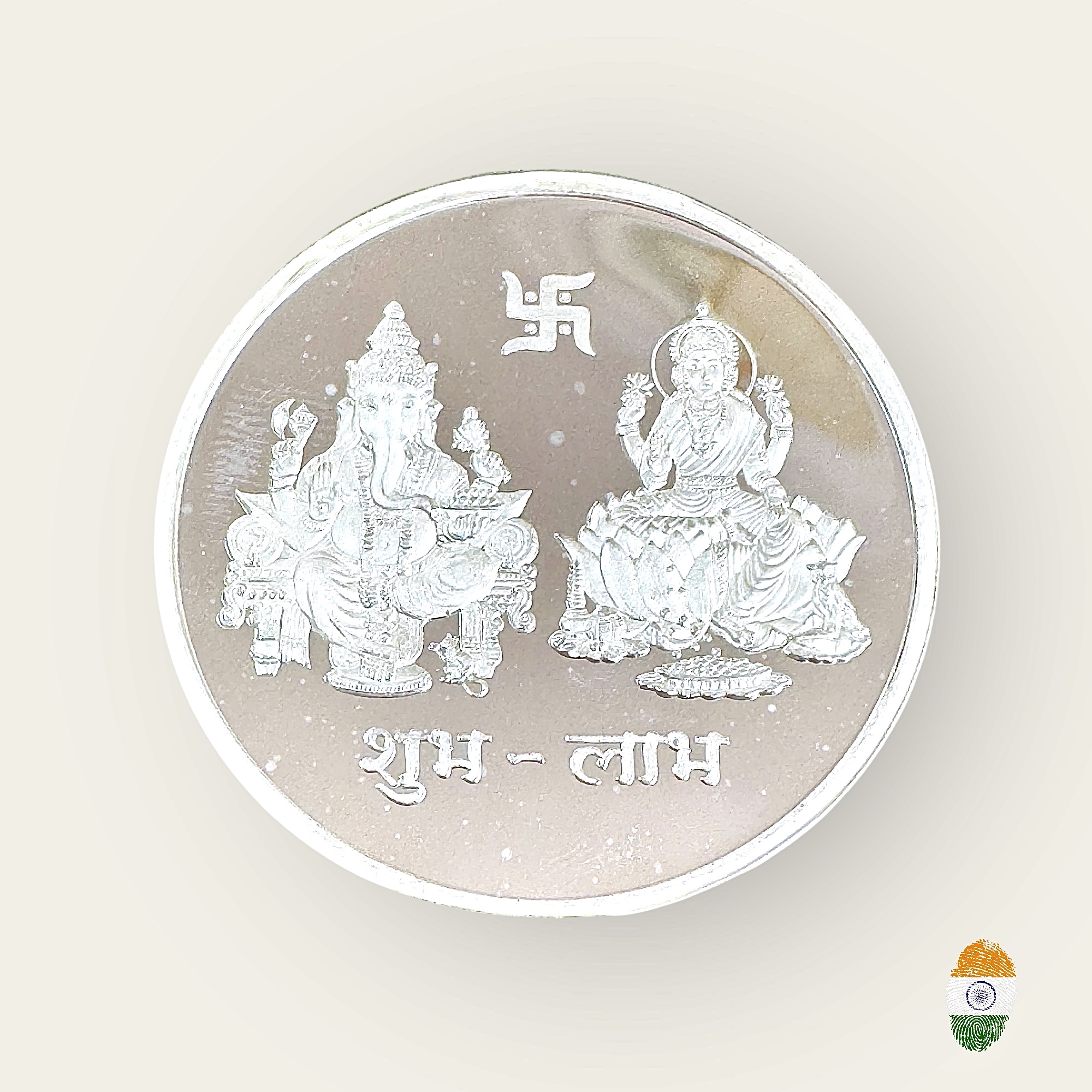 40Gm Goddess Lakshmi and Sree Ganesh Pure Silver Limited Issue Issued By India Government Mint Mumbai