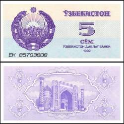 Uzbekistan 5 Sum Banknote 1992 P63 UNC Unique and Rare