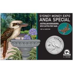 Sydney Money Expo ANDA Special Australian Kookaburra 2022 1oz Silver Coin with Platypus Privy Mark
