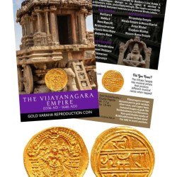 The Vijayanagara Empire – Gold Varaha Reproduction Coin With Beautiful folder