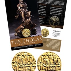 The Cholas – Gold Kahavanu Reproduction Coin With Beautiful folder