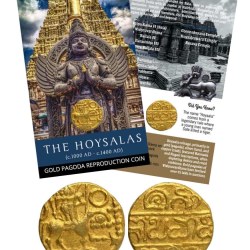 The Hoysalas – Gold Pagoda Reproduction Coin with beautiful folder