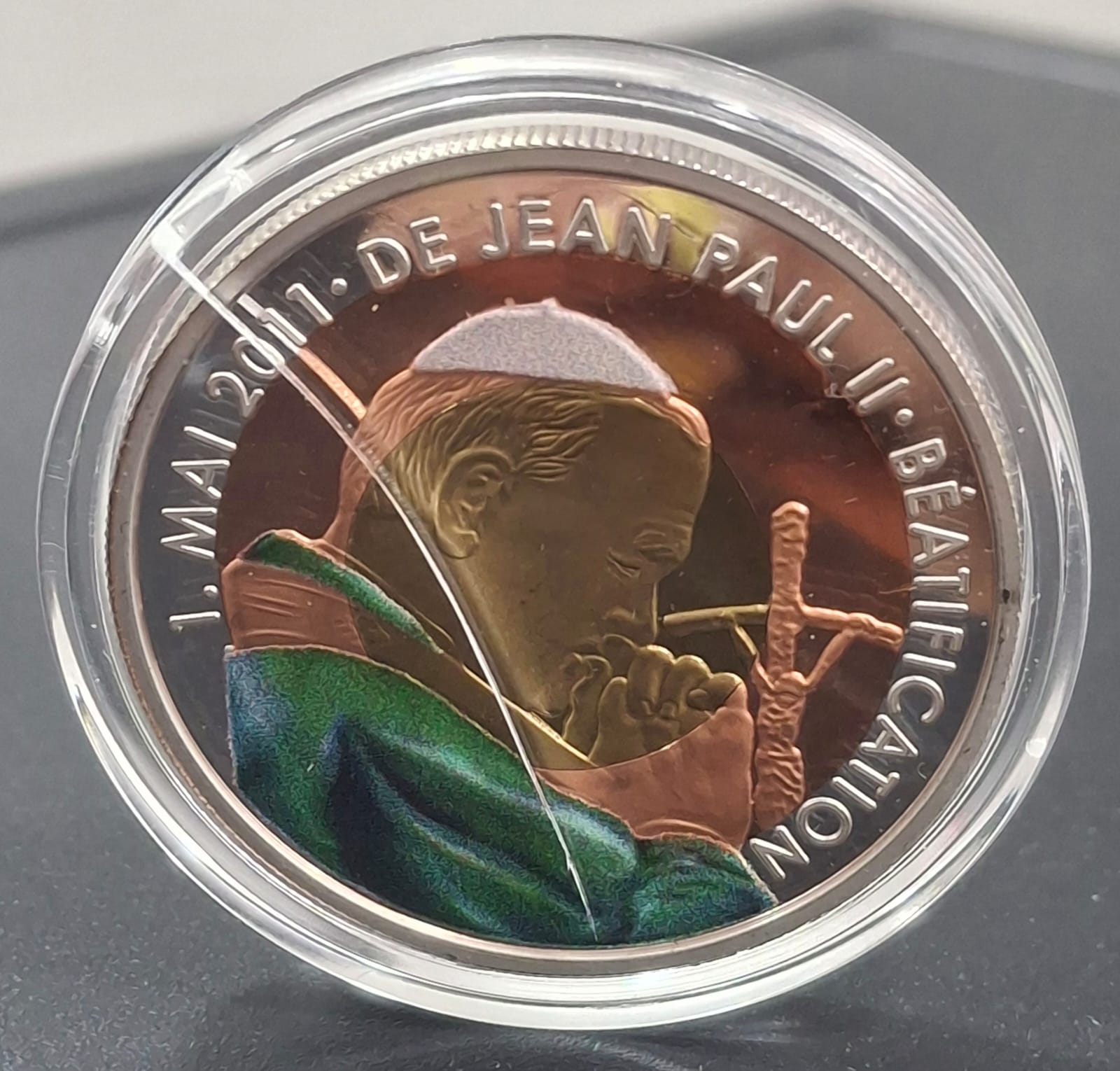 Cameroun 100 Francs 2011 JEAN PAUL Rare TRI-Metallic UNC Coin # I-822