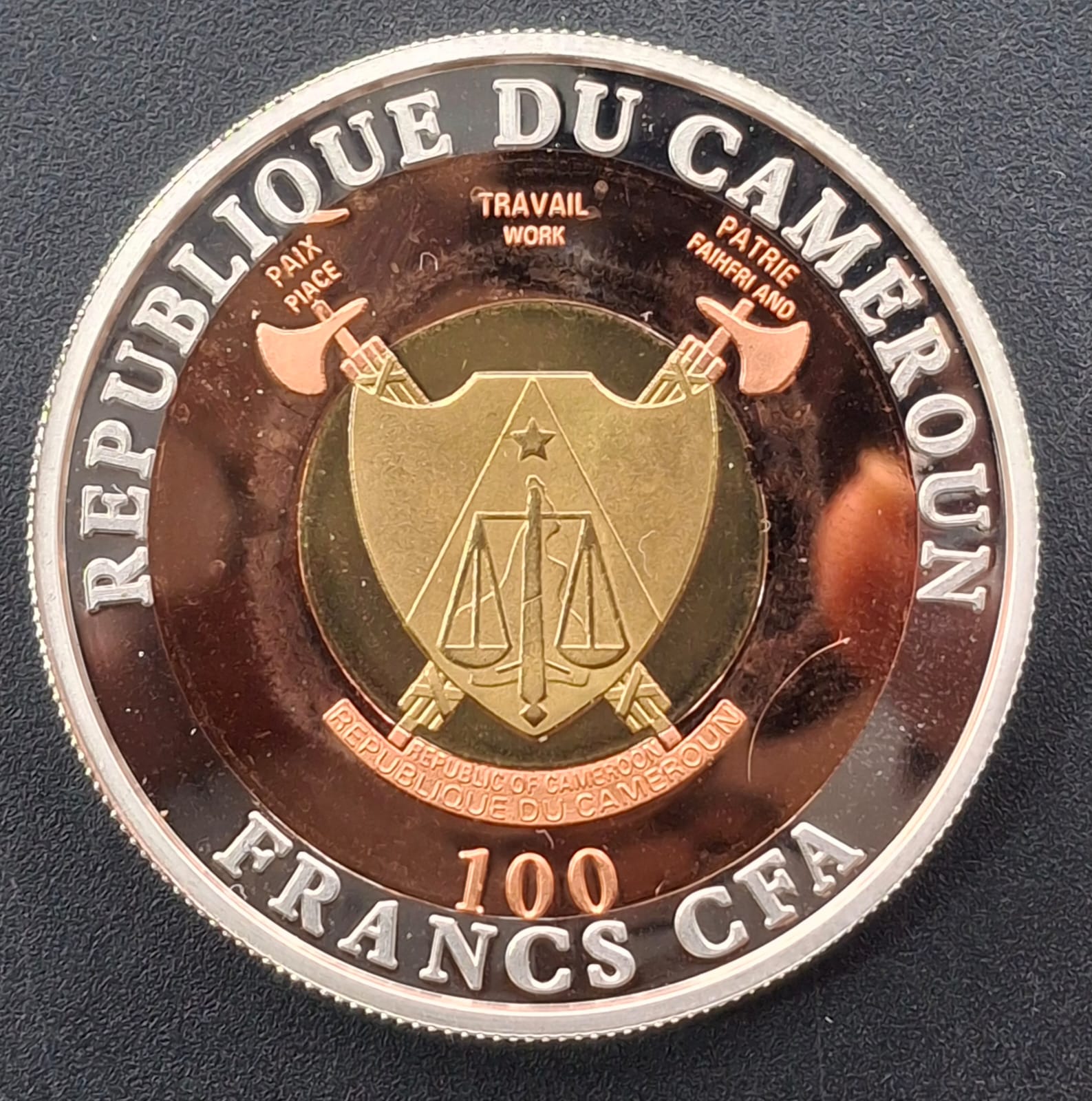 Cameroun 100 Francs 2011 JEAN PAUL Rare TRI-Metallic UNC Coin # I-822