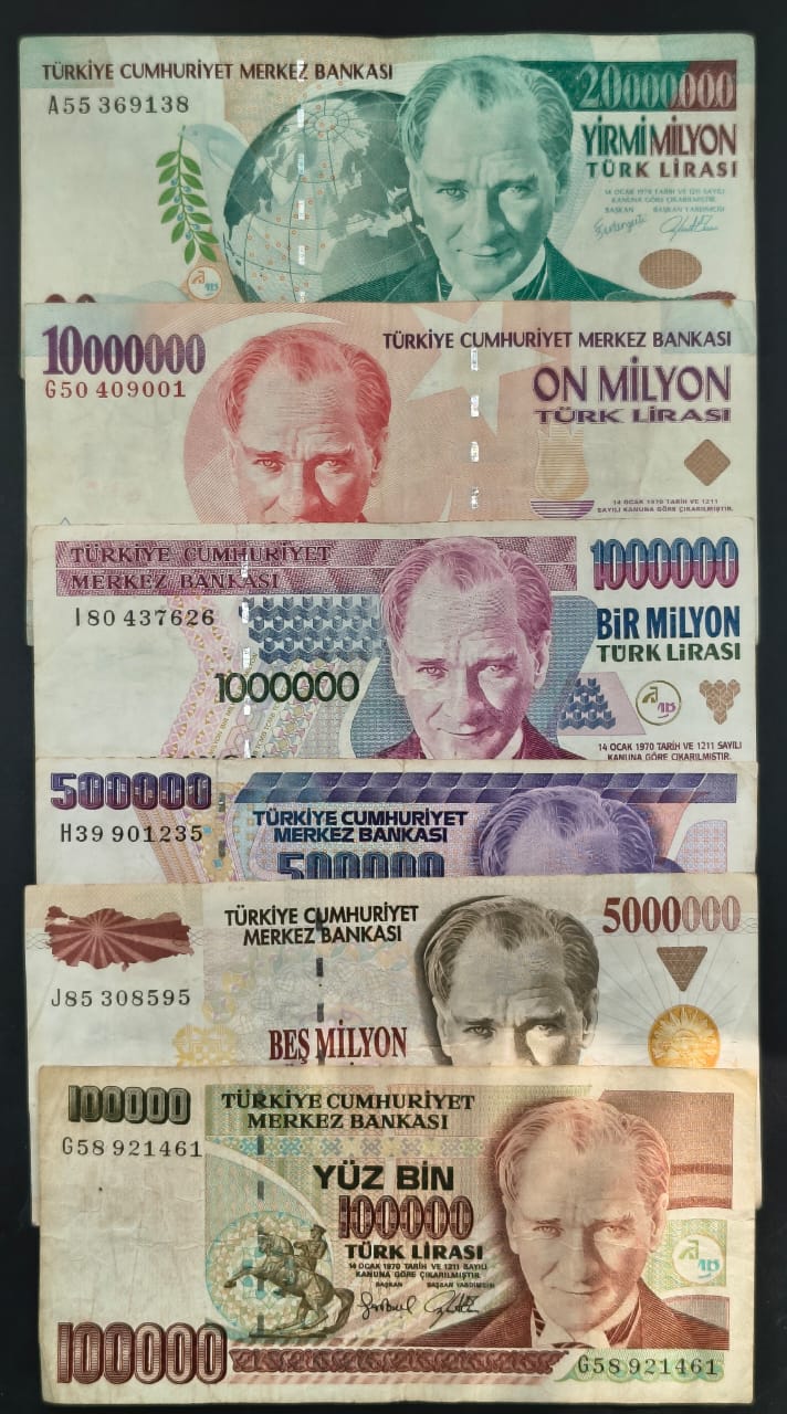 Turkey Big Size Big Denomination Rare (18 Pcs Set) Lowest Price