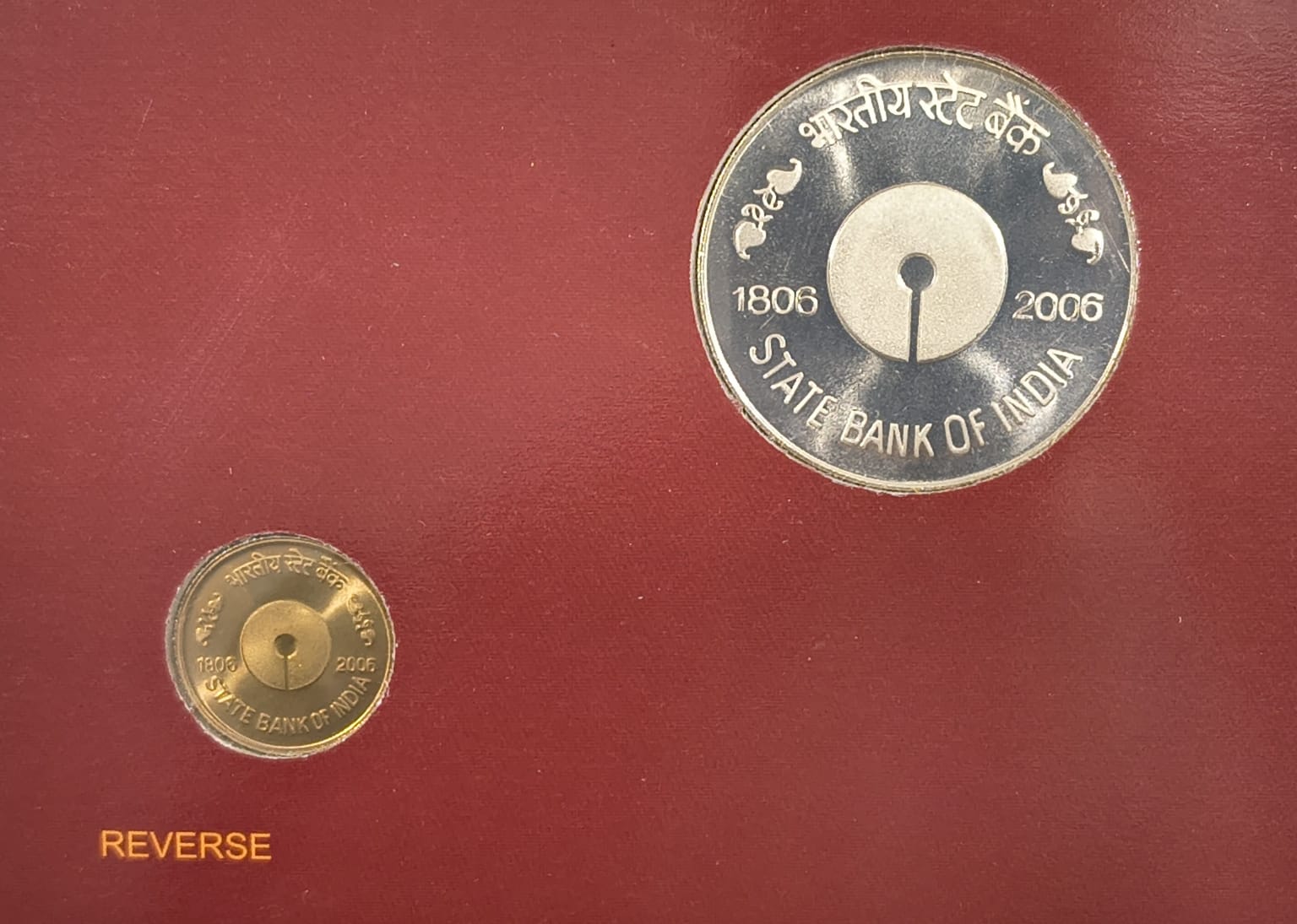 200 years of state bank of India (Proof Set) 2 coins kolkatta mint
