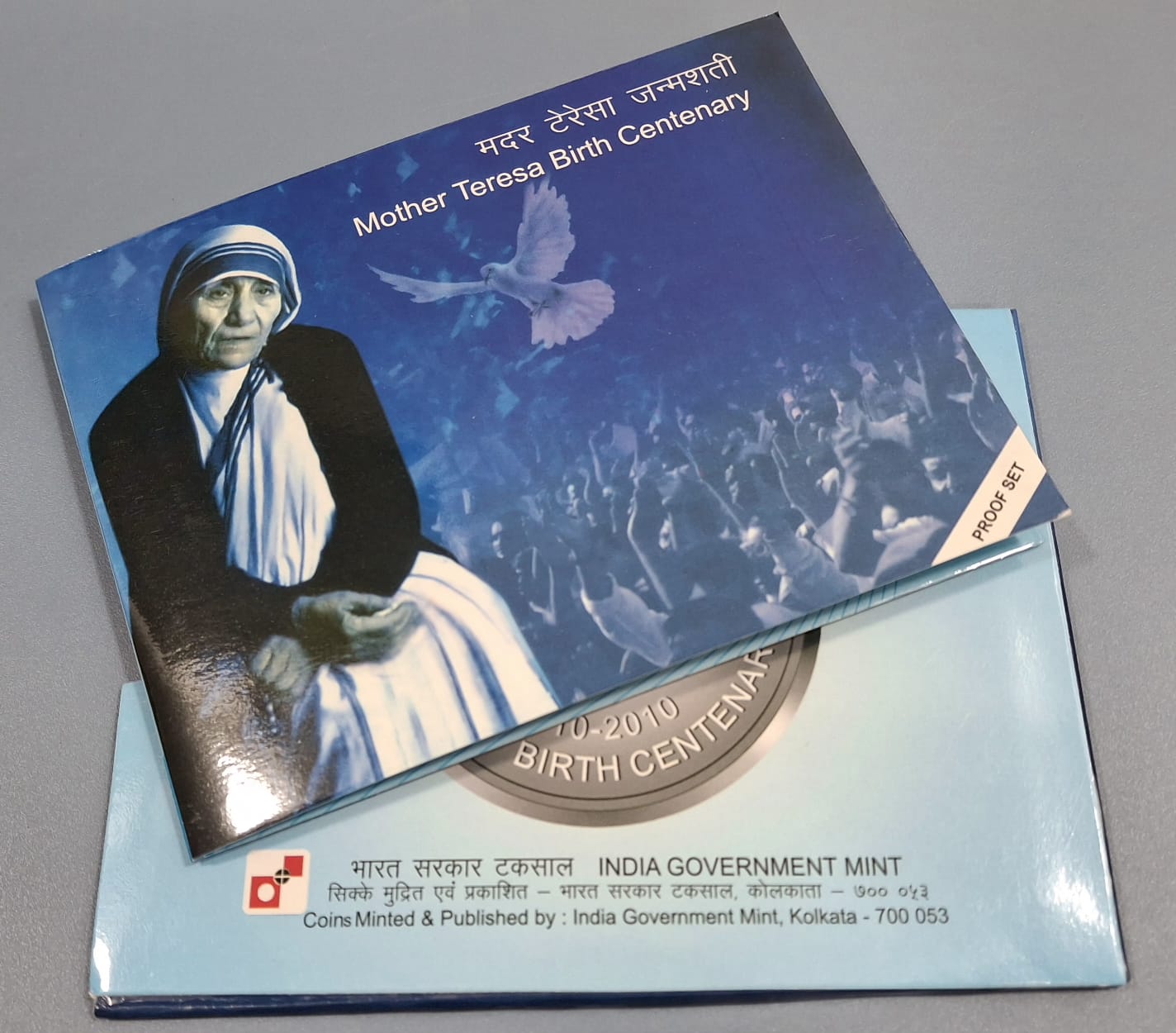 Mother Teresa Birth Centenary( Proof Set ) 2 Coins Kolkata Mint
