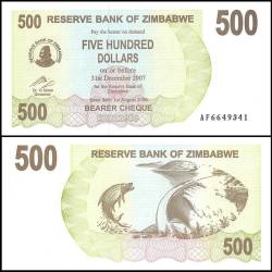 Zimbabwe 500 Dollars Bearer Cheque 2006 P43 UNC Unique and Rare
