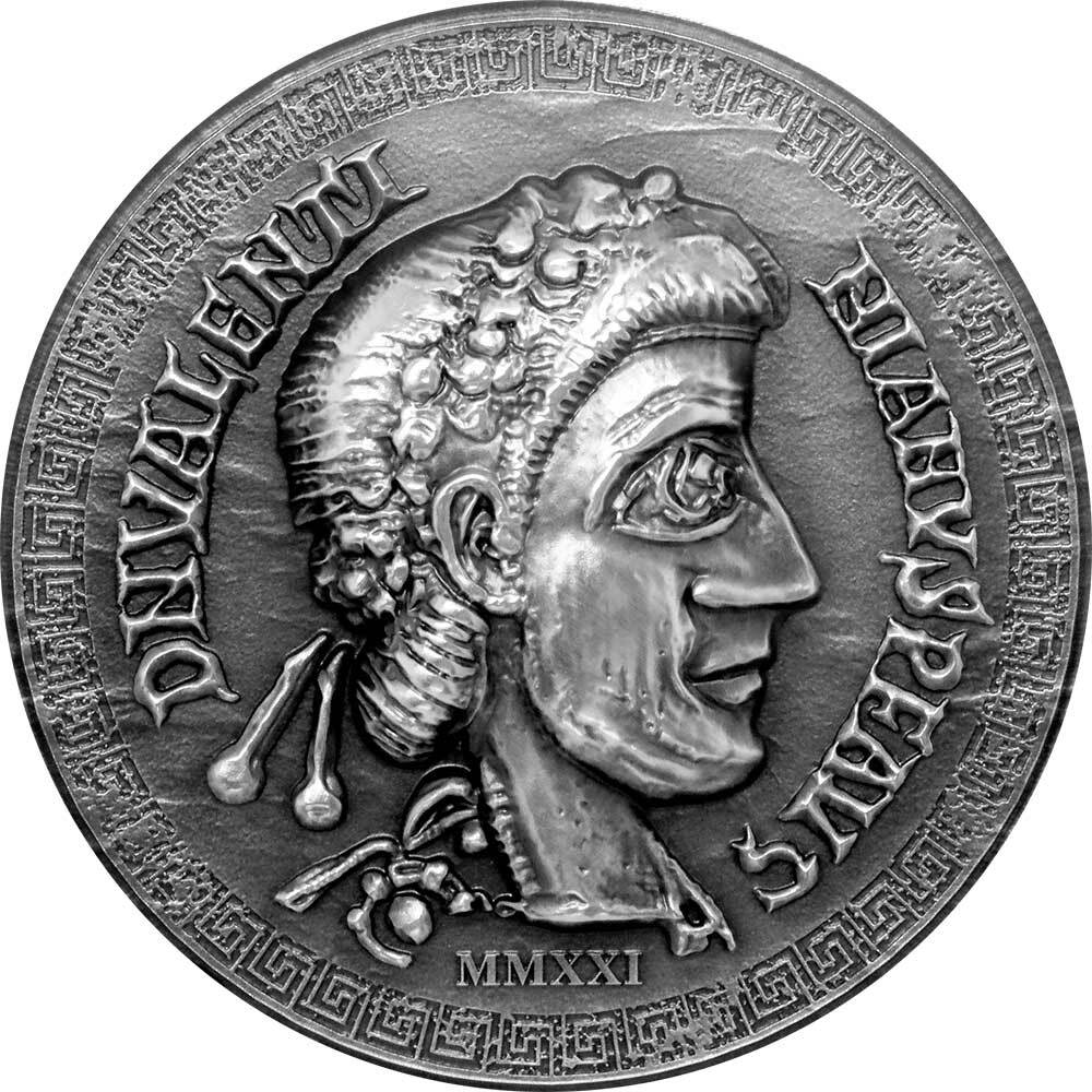 Valentinian III Roman Empire 1 Oz Silver Coin 5$ Cook Islands 2021 Extreme Rare Issue