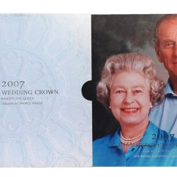 2007 Diamond Wedding Crown, Five Pounds Brilliant Special Issue Royal Mint Proof Set with Beautiful Certificate