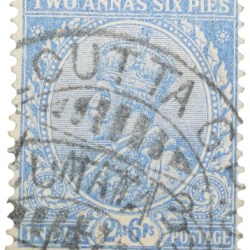 Postal Stamp of George V 2 Annas 6 Pies Blue Colour - Used Condition as per image.