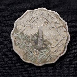 1 Anna 1939 George VI King Emperor Coin