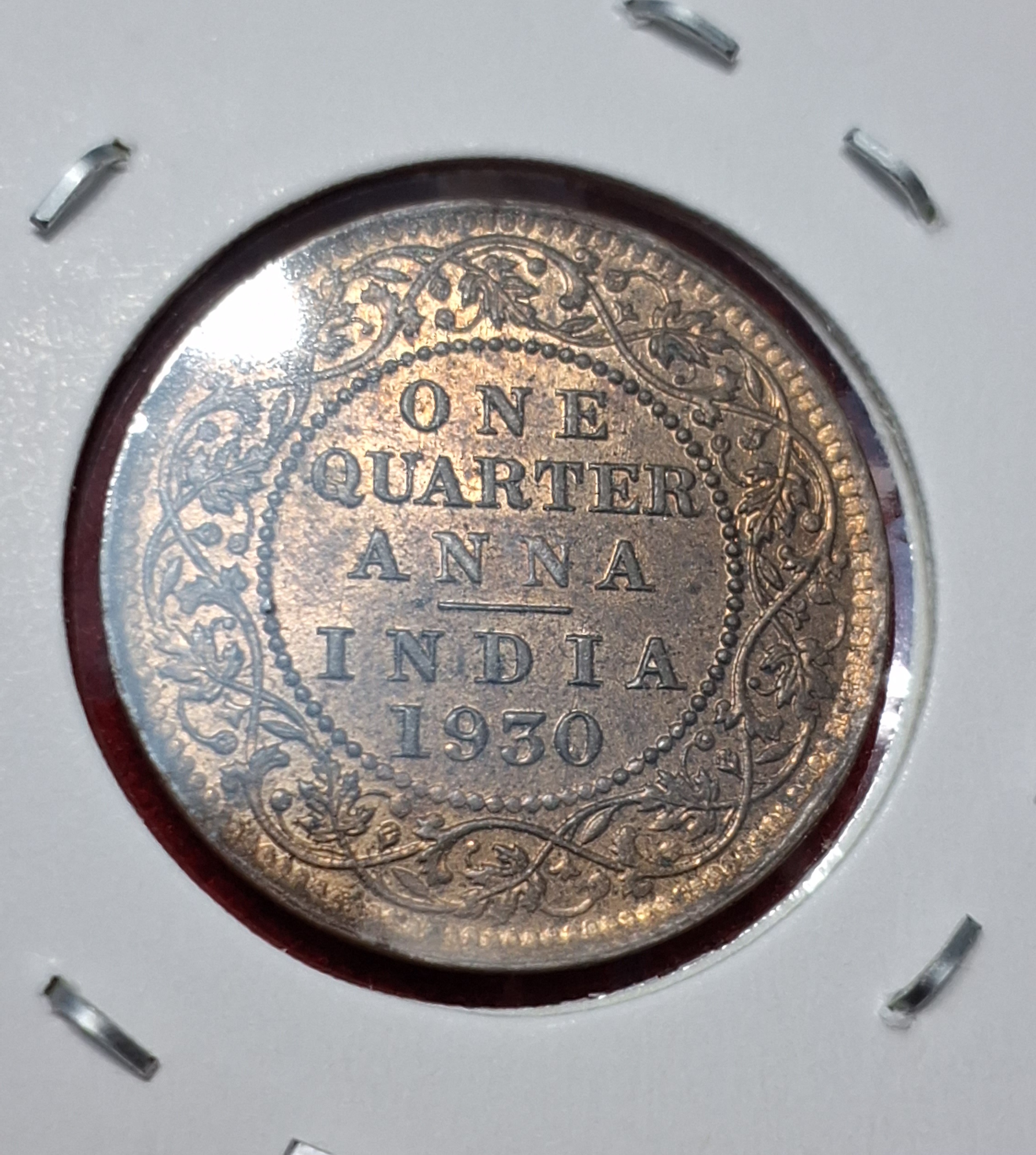 One Quarter Anna 1930 George V King Emperor Coin