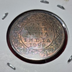 1/4 Anna 1929 George V King Emperor