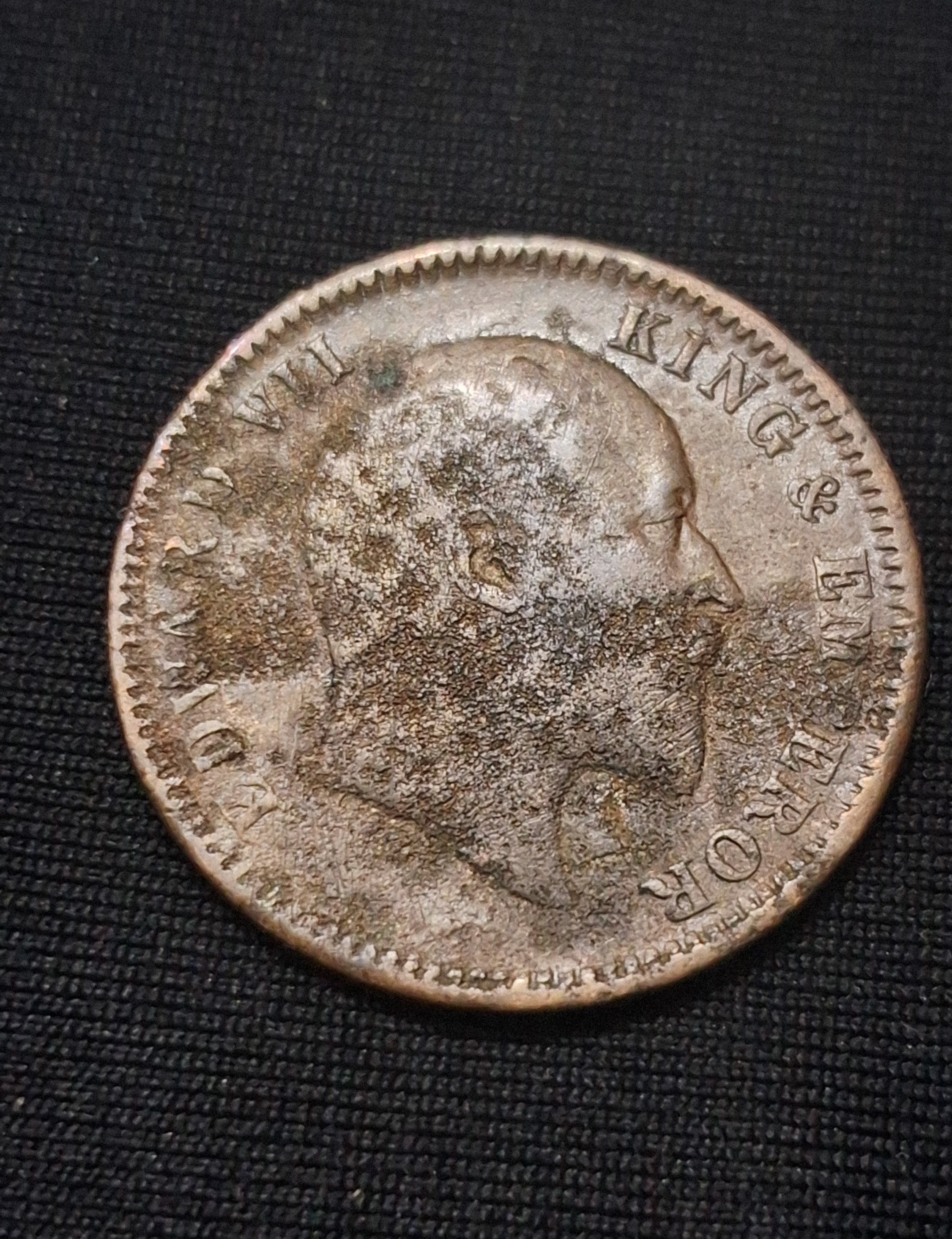 One Quarter Anna 1909 Edward VII King and Emperor
