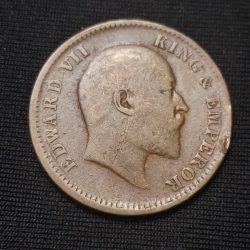 One Quarter Anna 1909 Edward VII King and Emperor SKU 02