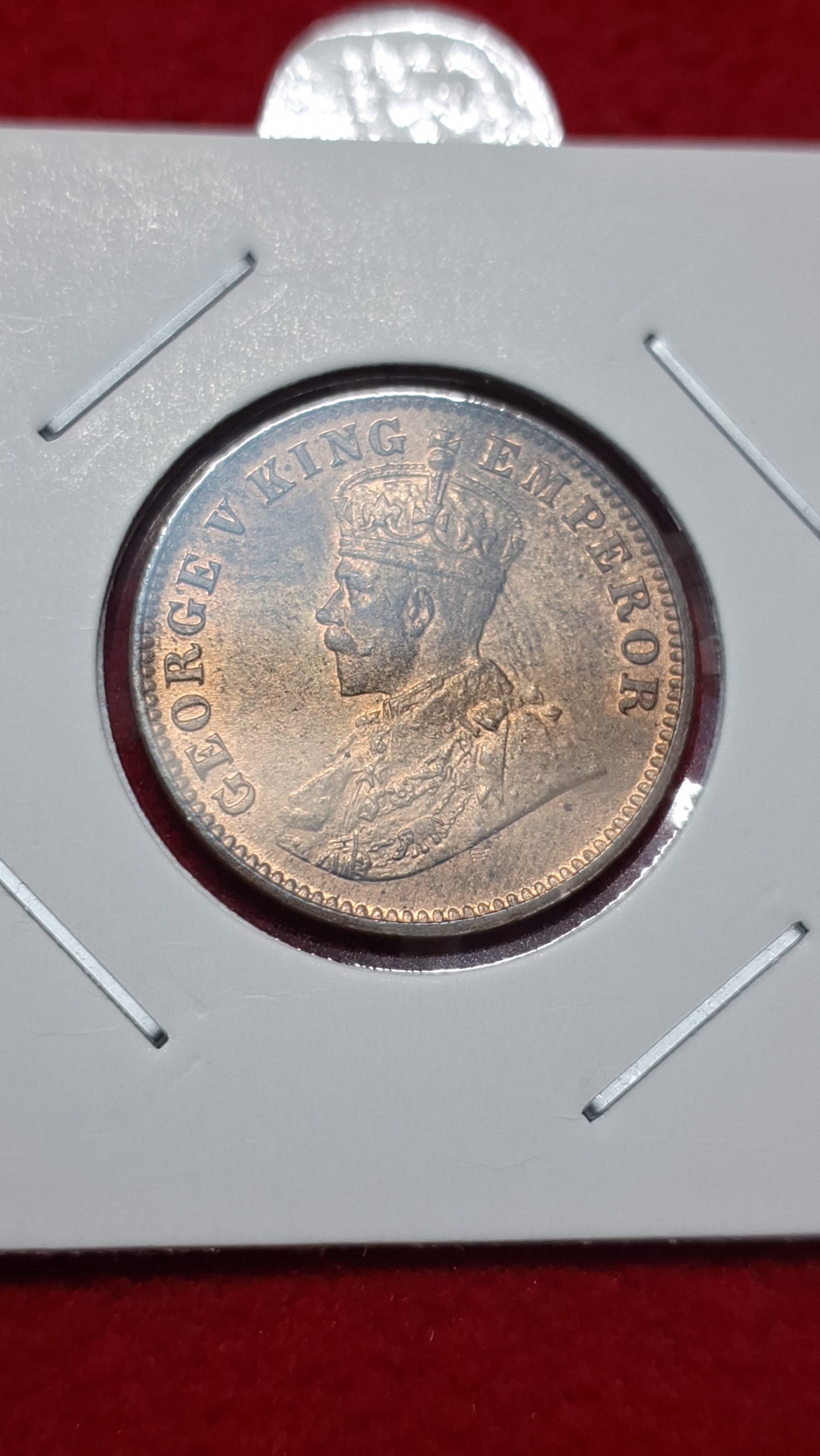 One Quarter Anna 1917 George V King Emperor Coin