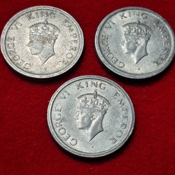 One Rupee 1947 3 Coin Set George V King Emperor Coin