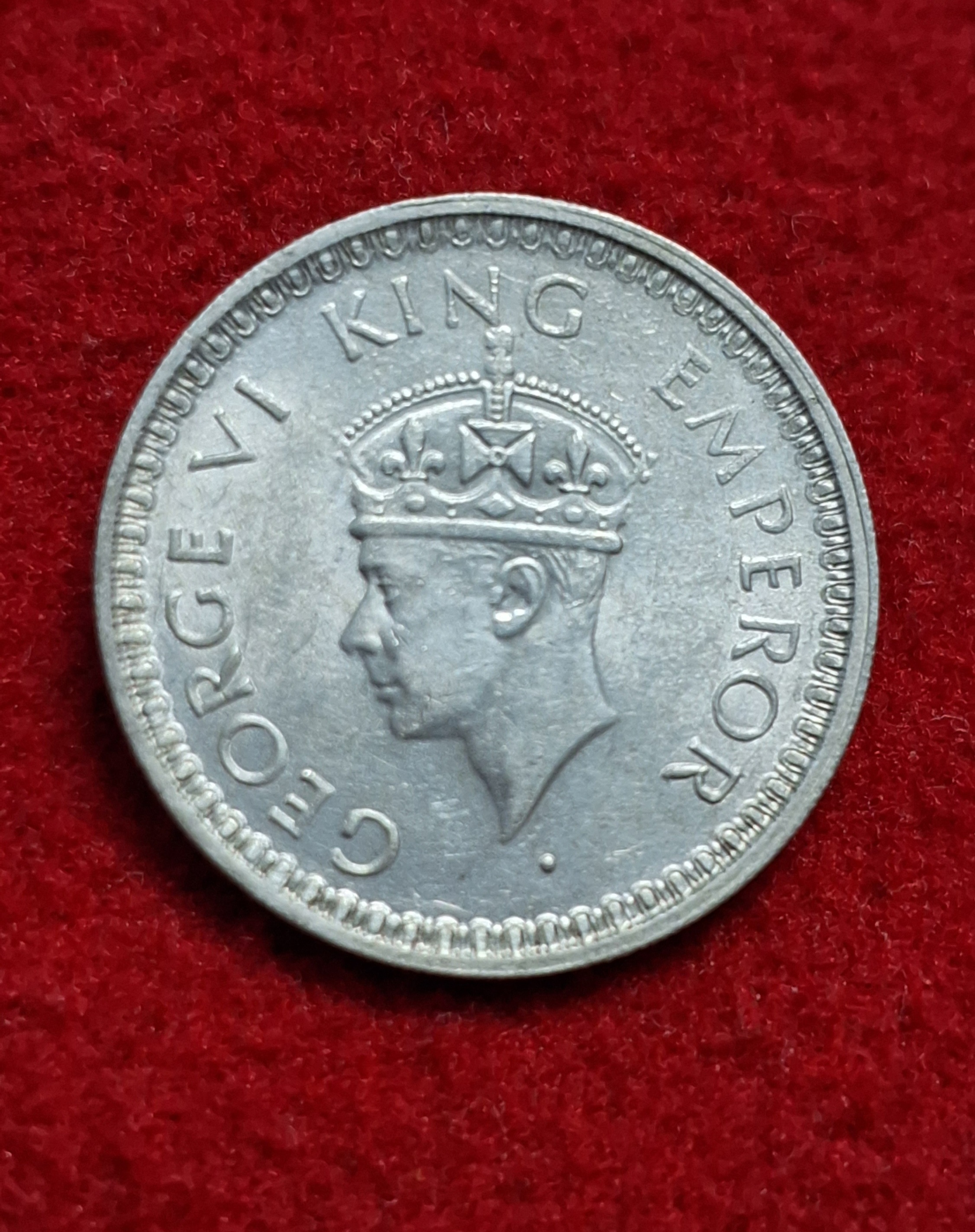 Half Rupee 1945 George VI King Emperor Coin Lahore Mint UNC Condition SKU 02