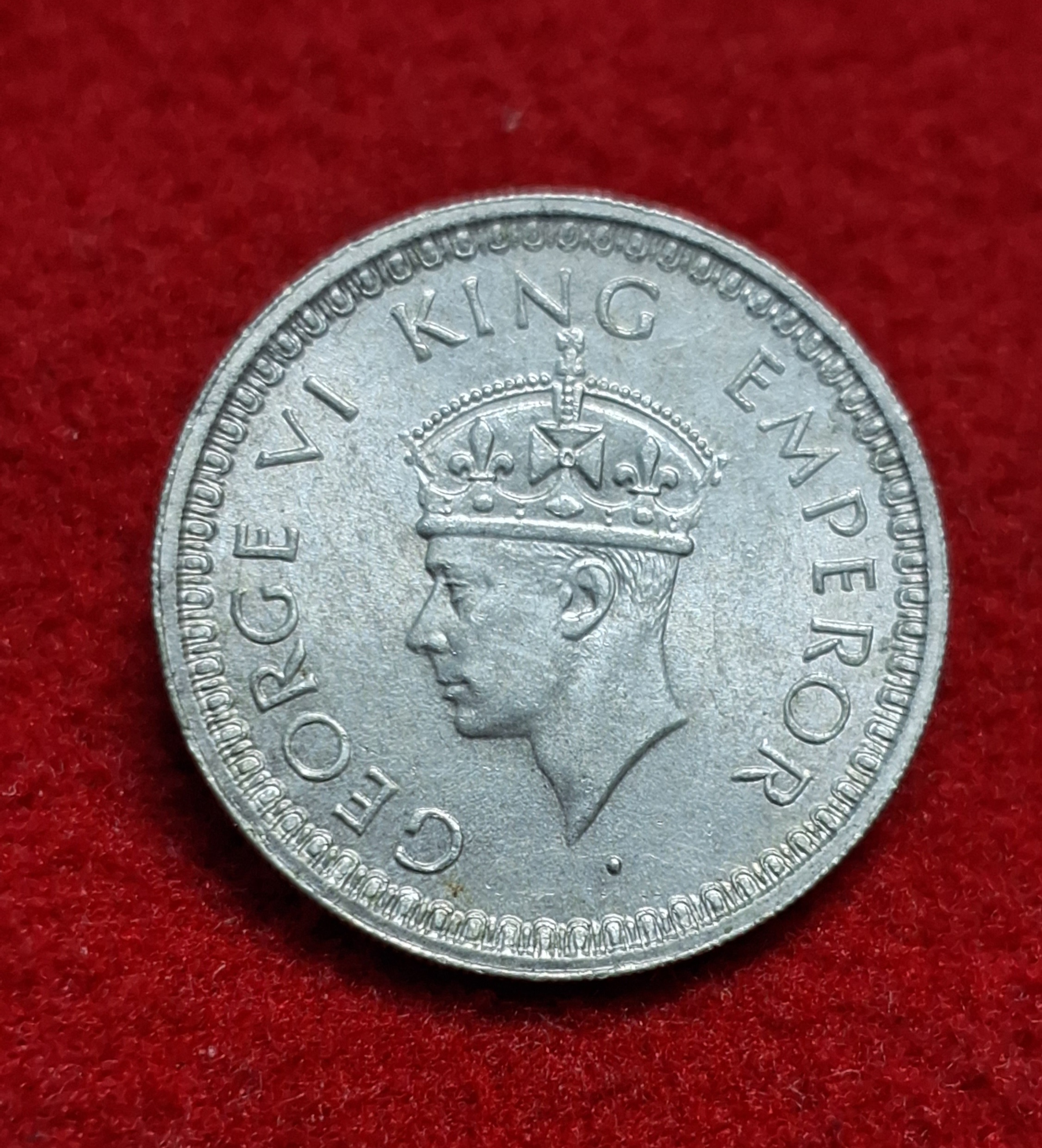 Half Rupee 1945 George VI King Emperor Coin Lahore Mint UNC Condition SKU 03