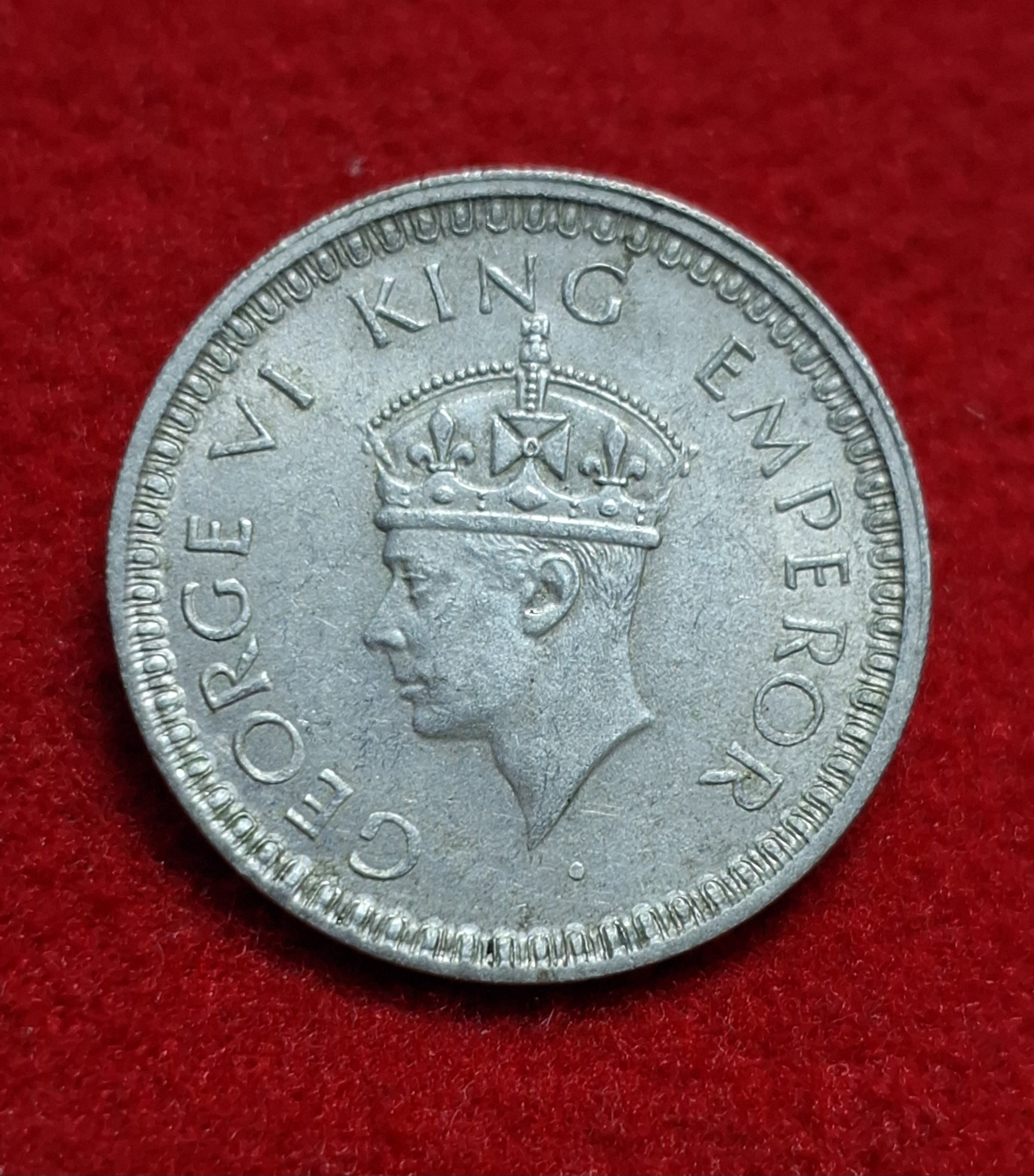 Half Rupee 1945 George VI King Emperor Coin Lahore Mint UNC Condition SKU 04