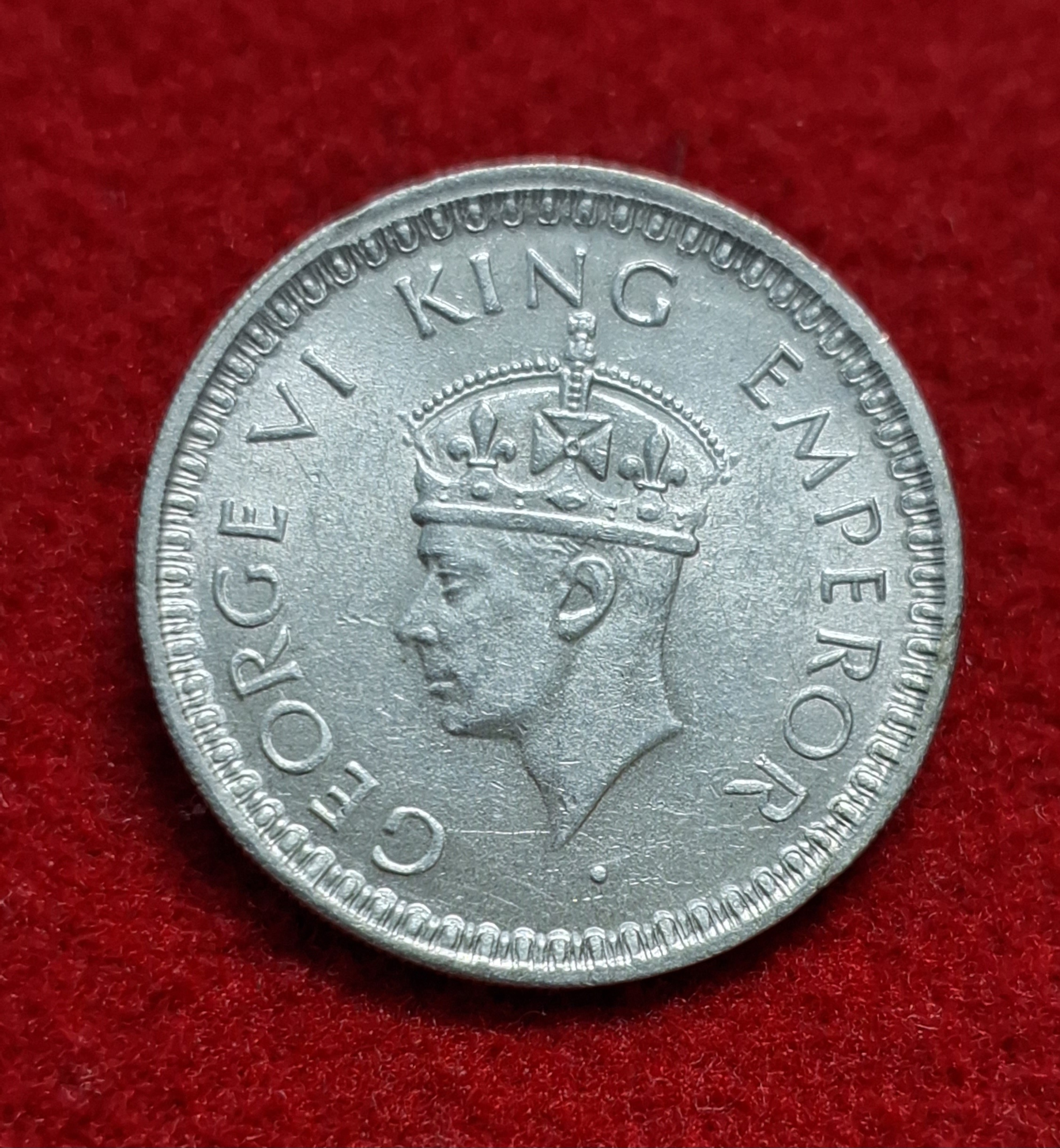 Half Rupee 1944 George VI King Emperor Coin Lahore Mint UNC Condition SKU 05